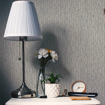 Silver Diamond Shapes Wallpaper, Shiny 3D Deep Embossed Lines Stylish Modern Wallcovering - Adawall -Houston Wallpaper Store - Walcoverings, Curtains & Wall Panels