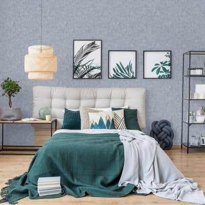 Silver Distressed Rustic 3D Embossed Wallpaper, Metallic Rich Textured Industrial Wallcovering - Adawall -Houston Wallpaper Store - Walcoverings, Curtains & Wall Panels