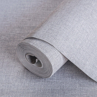 Silver Linen Textured Wallpaper, Cream Modern Neutral Colors Non-Pasted Wallcovering - Adawall -Houston Wallpaper Store - Walcoverings, Curtains & Wall Panels