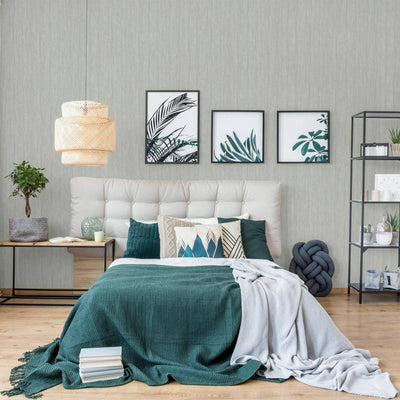 Silver Modern Stripped Pattern Wallpaper, Embossed 3D Textured Neutral Colors Abstract Wallcovering - Adawall -Houston Wallpaper Store - Walcoverings, Curtains & Wall Panels