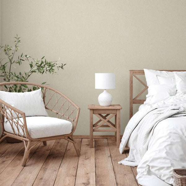 Solid Color Linen Textured Wallpaper, Light Beige Modern Neutral Colors Non-Pasted Wallcovering - Adawall -Houston Wallpaper Store - Walcoverings, Curtains & Wall Panels