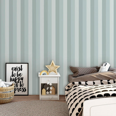 Striped Textured Wallpaper for Kids Room, Boys Bedroom Wall Paper, Nursery Wallpaper, 114 sq ft, Blue Gray Wallpaper, Washable, Modern - Adawall -Houston Wallpaper Store - Walcoverings, Curtains & Wall Panels