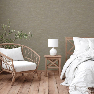 Stylish Fabric Textured Wallpaper, Brown, Gray Modern Linen Style Abstract Minimalist Non-Pasted Wall Paper, Wallcovering - Adawall -Houston Wallpaper Store - Walcoverings, Curtains & Wall Panels