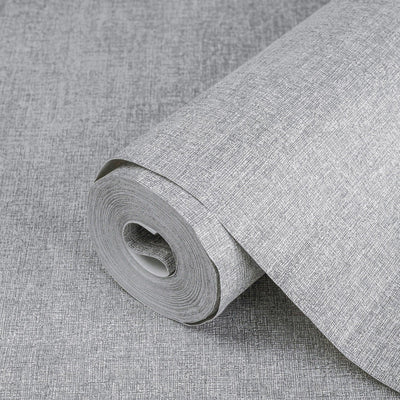 Stylish Fabric Textured Wallpaper, Light Gray Modern Linen Style Abstract Minimalist Non-Pasted Wall Paper, Wallcovering - Adawall -Houston Wallpaper Store - Walcoverings, Curtains & Wall Panels