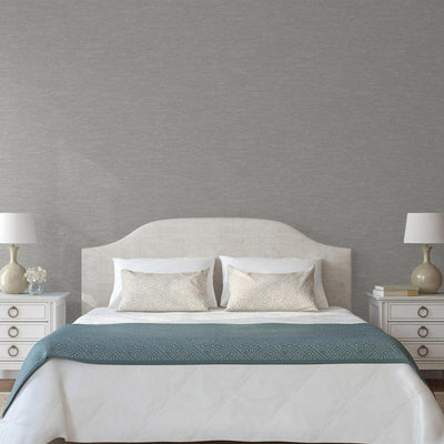 Stylish Fabric Textured Wallpaper, Light Gray Modern Linen Style Abstract Minimalist Non-Pasted Wall Paper, Wallcovering - Adawall -Houston Wallpaper Store - Walcoverings, Curtains & Wall Panels