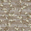 Stylish Floral Wallpaper, Brown, White Embossed Flocked Botanical Blossom Pattern, Bloom Design, Trendy Wall Accent Decoration - Adawall -Houston Wallpaper Store - Walcoverings, Curtains & Wall Panels