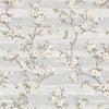 Stylish Floral Wallpaper, White, Silver Embossed Flocked Botanical Blossom Pattern, Bloom Design, Trendy Wall Accent Decoration - Adawall -Houston Wallpaper Store - Walcoverings, Curtains & Wall Panels