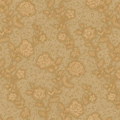 Stylish Golden Pattern Floral Embossed Wallpaper, Home Wall Decor, Aesthetic Wallpaper, Textured Wallcovering Non-Adhesive, Honeycomb Decor - Adawall -Houston Wallpaper Store - Walcoverings, Curtains & Wall Panels