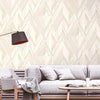 Stylish Herringbone Geometric Wallpaper, Cream Color Embossed Large Zigzag Pattern Wallcovering Wall Accent - Adawall -Houston Wallpaper Store - Walcoverings, Curtains & Wall Panels