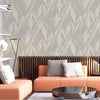 Stylish Herringbone Geometric Wallpaper, Gray, Silver Embossed Large Zigzag Pattern Wallcovering Wall Accent - Adawall -Houston Wallpaper Store - Walcoverings, Curtains & Wall Panels