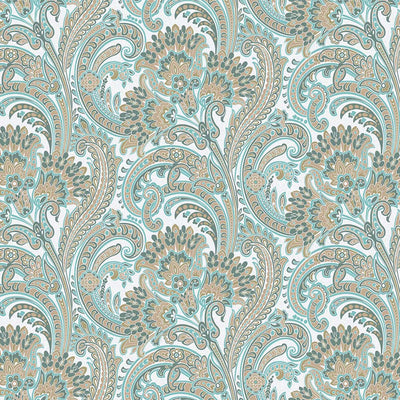 Stylish Paisley Wallpaper, Textured Wallcovering, Large 114 sq ft Roll, Washable, Home Wall Decor, Accent Wall Paper, Washable, Blue Brown - Adawall -Houston Wallpaper Store - Walcoverings, Curtains & Wall Panels