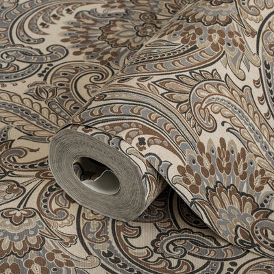 Stylish Paisley Washed Effect Wallpaper, Textured Wallcovering, Extra Large 114 sq ft Roll, Washable, Home Wall Decor, Accent Wall Decor - Adawall -Houston Wallpaper Store - Walcoverings, Curtains & Wall Panels