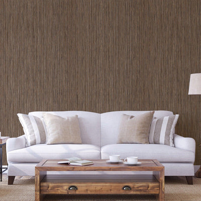 Stylish Thin Stripes Wallpaper, Brown 3D Deep Embossed Wallcovering for Interior Design Ideas, Modern Striped Large 114 sq ft Roll - Adawall -Houston Wallpaper Store - Walcoverings, Curtains & Wall Panels
