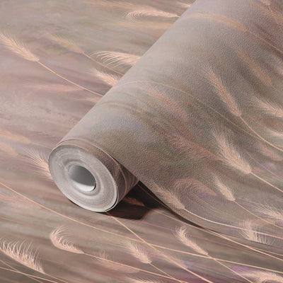 Swaying Wheat Field Wall Mural, Light Purple Windy Wheat Wallpaper, Large Nature Custom Size Wall Covering, Non-Woven, Non-Pasted, Removable, Washable - Adawall -Houston Wallpaper Store - Walcoverings, Curtains & Wall Panels