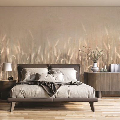 Swaying Wheat Field Wall Mural, Yellow Windy Wheat Wallpaper, Large Nature Custom Size Wall Covering, Non-Woven, Non-Pasted, Removable, Washable - Adawall -Houston Wallpaper Store - Walcoverings, Curtains & Wall Panels