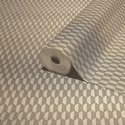 Tan Elegant Hexagon Embossed Wallpaper, Small Honeycomb Grid Pattern Textured wallcovering - Adawall -Houston Wallpaper Store - Walcoverings, Curtains & Wall Panels
