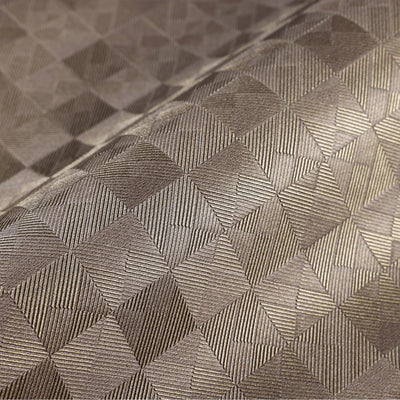 Tan Solid Color Square Pattern Wallpaper, 3D Embossed Glossy Sleek Checkered Geometric Wall Paper - Adawall -Houston Wallpaper Store - Walcoverings, Curtains & Wall Panels