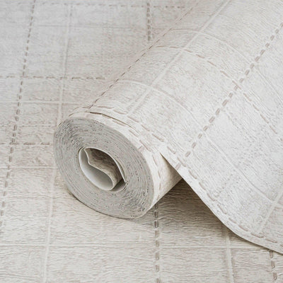 Textured Embossed Geometric Cubic Gray, Home Wall Decor, Aesthetic Wallpaper, Textured Wallcovering Non-Adhesive and Non-Peel - Adawall -Houston Wallpaper Store - Walcoverings, Curtains & Wall Panels