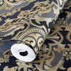 Timeless Design 3D Embossed Damask Wallpaper, Dark Blue, Gold Luxury Velvet Feeling Wallcovering, Large 114 sq ft Roll - Adawall -Houston Wallpaper Store - Walcoverings, Curtains & Wall Panels