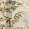 Timeless Design 3D Embossed Damask Wallpaper, Gold, Cream Luxury Velvet Feeling Wallcovering, Large 114 sq ft Roll - Walloro High End Wallcoverings & More