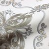 Timeless Design 3D Embossed Damask Wallpaper, Silver, White Luxury Velvet Feeling Wallcovering, Large 114 sq ft Roll - Adawall -Houston Wallpaper Store - Walcoverings, Curtains & Wall Panels