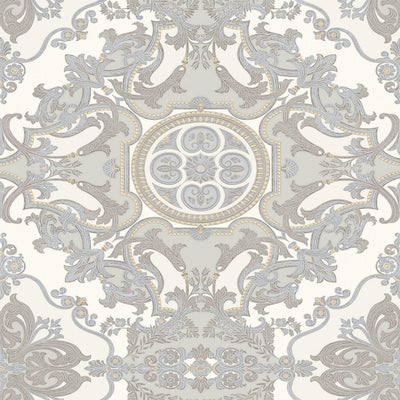 Timeless Design 3D Embossed Damask Wallpaper, Silver, White Luxury Velvet Feeling Wallcovering, Large 114 sq ft Roll - Adawall -Houston Wallpaper Store - Walcoverings, Curtains & Wall Panels