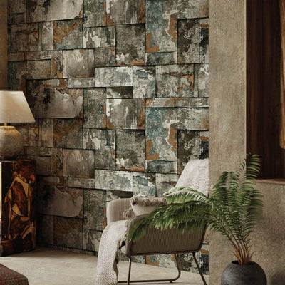 Timeless Distressed Embossed Wallpaper, Beige Worn Abstract Rustic Pattern Modern Wallcovering for Home and Commercial Use, Rich Textured Wall Accent - Adawall -Houston Wallpaper Store - Walcoverings, Curtains & Wall Panels