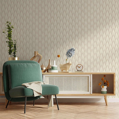 Timeless Geometric Deep Embossed Wallpaper, Ivory 3D Rich Textured Line Art Wall Accent, Durable, Washable - Adawall -Houston Wallpaper Store - Walcoverings, Curtains & Wall Panels