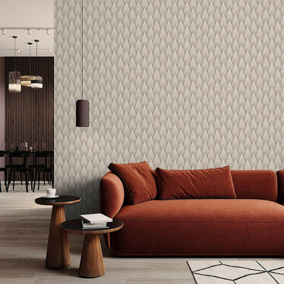 Timeless Geometric Deep Embossed Wallpaper, Light Neutral 3D Rich Textured Line Art Wall Accent, Durable, Washable - Adawall -Houston Wallpaper Store - Walcoverings, Curtains & Wall Panels