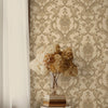 Timeless Ornate Embossed Wallpaper, Beige, Fabric Like, Rich 3D Textured Flocked Luxury Wallcovering Design, Non-Woven - Adawall -Houston Wallpaper Store - Walcoverings, Curtains & Wall Panels