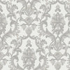 Timeless Ornate Embossed Wallpaper, Light Gray, Fabric Like, Rich 3D Textured Flocked Luxury Wallcovering Design, Non-Woven - Adawall -Houston Wallpaper Store - Walcoverings, Curtains & Wall Panels