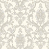 Timeless Ornate Embossed Wallpaper, White, Fabric Like, Rich 3D Textured Flocked Luxury Wallcovering Design, Non-Woven - Walloro High End Wallcoverings & More