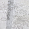 Timeless Velvet Feel Damask Embossed Wallpaper, White, Silver 3D Textured, Flocked, Washable, Luxury Wall Decoration - Walloro High End Wallcoverings & More