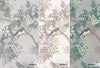 Tree Leaves Wall Mural, Birds Chinoiserie Wallpaper, Green Oversized Botanical Custom Size Wall Paper, Non-Woven, Modern Wall Art, Non-Pasted, Removable - Walloro High End Wallcoverings & More