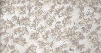 Tree Leaves Wall Mural, Birds Chinoiserie Wallpaper, Yellow Oversized Botanical Custom Size Wall Paper, Non-Woven, Modern Wall Art, Non-Pasted, Removable - Adawall -Houston Wallpaper Store - Walcoverings, Curtains & Wall Panels