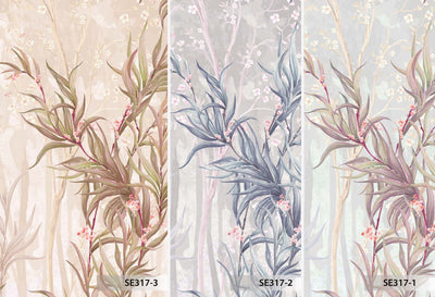 Tree Wall Mural, Blue Flowers Blossom Wallpaper, Extra Large Oversized Stylish Custom Size Wall Covering, Non-Woven, Non-Adhesive, Modern - Adawall -Houston Wallpaper Store - Walcoverings, Curtains & Wall Panels