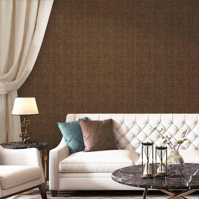 Velvet Stich Embossed Geometric Cubic Dark Brown,Home Wall Decor, Aesthetic Wallpaper, Textured Wallcovering Non-Adhesive and Non-Peel - Adawall -Houston Wallpaper Store - Walcoverings, Curtains & Wall Panels