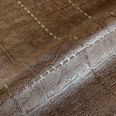 Velvet Stich Embossed Geometric Cubic Dark Brown,Home Wall Decor, Aesthetic Wallpaper, Textured Wallcovering Non-Adhesive and Non-Peel - Adawall -Houston Wallpaper Store - Walcoverings, Curtains & Wall Panels