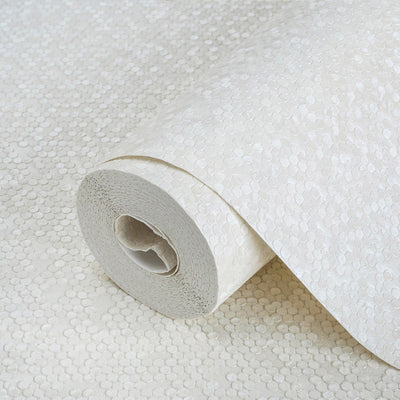 Vinyl Pure White Embossed Wallpaper, Home Wall Decor, Aesthetic Wallpaper, Textured Wallcovering Non-Adhesive- 41.7”W X 393”H - Adawall -Houston Wallpaper Store - Walcoverings, Curtains & Wall Panels