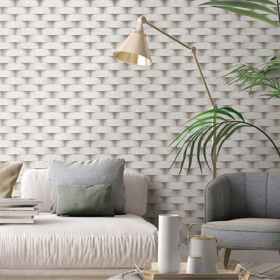 Wall Brick Embossed Cubic Geometric Wallpaper, Home Wall Decor, Aesthetic Wallpaper, Textured Wallcovering Non-Adhesive and Non-Peel - Adawall -Houston Wallpaper Store - Walcoverings, Curtains & Wall Panels