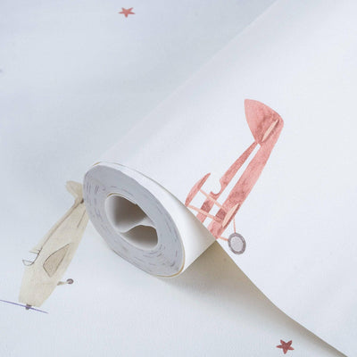 Wallpaper with Planes, Sky, Stars and Clouds, Boys Bedroom Wall Paper, Nursery Wallpaper, 114 sq ft, Kids Room Wallpaper, Washable, Sturdy - Adawall -Houston Wallpaper Store - Walcoverings, Curtains & Wall Panels