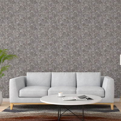 Washed Dark Paisley Pattern Wallpaper, Rich Textured Wallcovering, Traditional, Extra Large 114 sq ft Roll, Washable, Home Wall Decor, Durable - Adawall -Houston Wallpaper Store - Walcoverings, Curtains & Wall Panels
