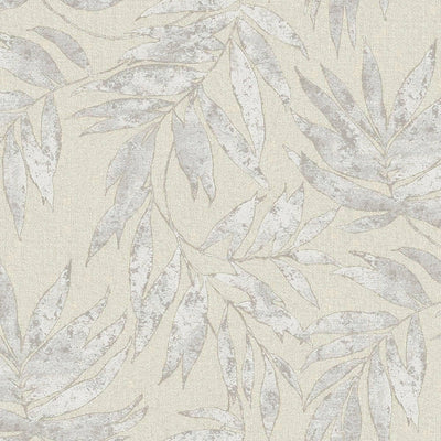 Washed Light Gray Leaf Wallpaper, Textured Faded Tree Leaves Wallcovering, Non-Pasted - Adawall -Houston Wallpaper Store - Walcoverings, Curtains & Wall Panels