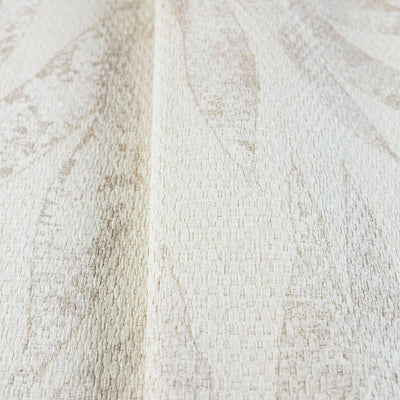 Washed White Leaf Wallpaper, Textured Faded Tree Leaves Wallcovering, Non-Pasted - Adawall -Houston Wallpaper Store - Walcoverings, Curtains & Wall Panels