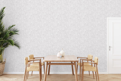 Washed White Paisley Pattern Wallpaper, Rich Textured Wallcovering, Traditional, Extra Large 114 sq ft Roll, Washable, Home Wall Decor, Durable - Adawall -Houston Wallpaper Store - Walcoverings, Curtains & Wall Panels