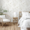 White Birds Deep Embossed Wallpaper, Stylish 3D Textured Tropical Plants Wallcovering - Walloro High End Wallcoverings & More