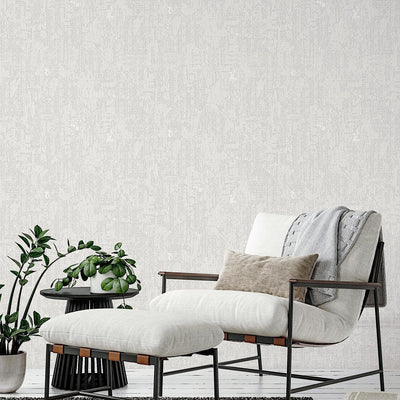 White Distressed Solid Color Wallpaper, 3D Embossed Shiny Wallcovering, Weathered Effect - Adawall -Houston Wallpaper Store - Walcoverings, Curtains & Wall Panels