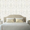 White Elegant Damask 3D Embossed Wallpaper, Textured Luxury Wallpaper - Walloro High End Wallcoverings & More