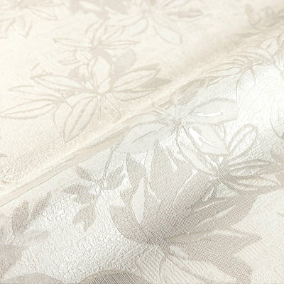 White Elegant Embossed Leaf Pattern Wallpaper, 3D Textured Floral Plants Botanic Wall Paper - Adawall -Houston Wallpaper Store - Walcoverings, Curtains & Wall Panels