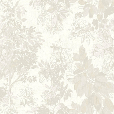 White Elegant Embossed Leaf Pattern Wallpaper, 3D Textured Floral Plants Botanic Wall Paper - Adawall -Houston Wallpaper Store - Walcoverings, Curtains & Wall Panels